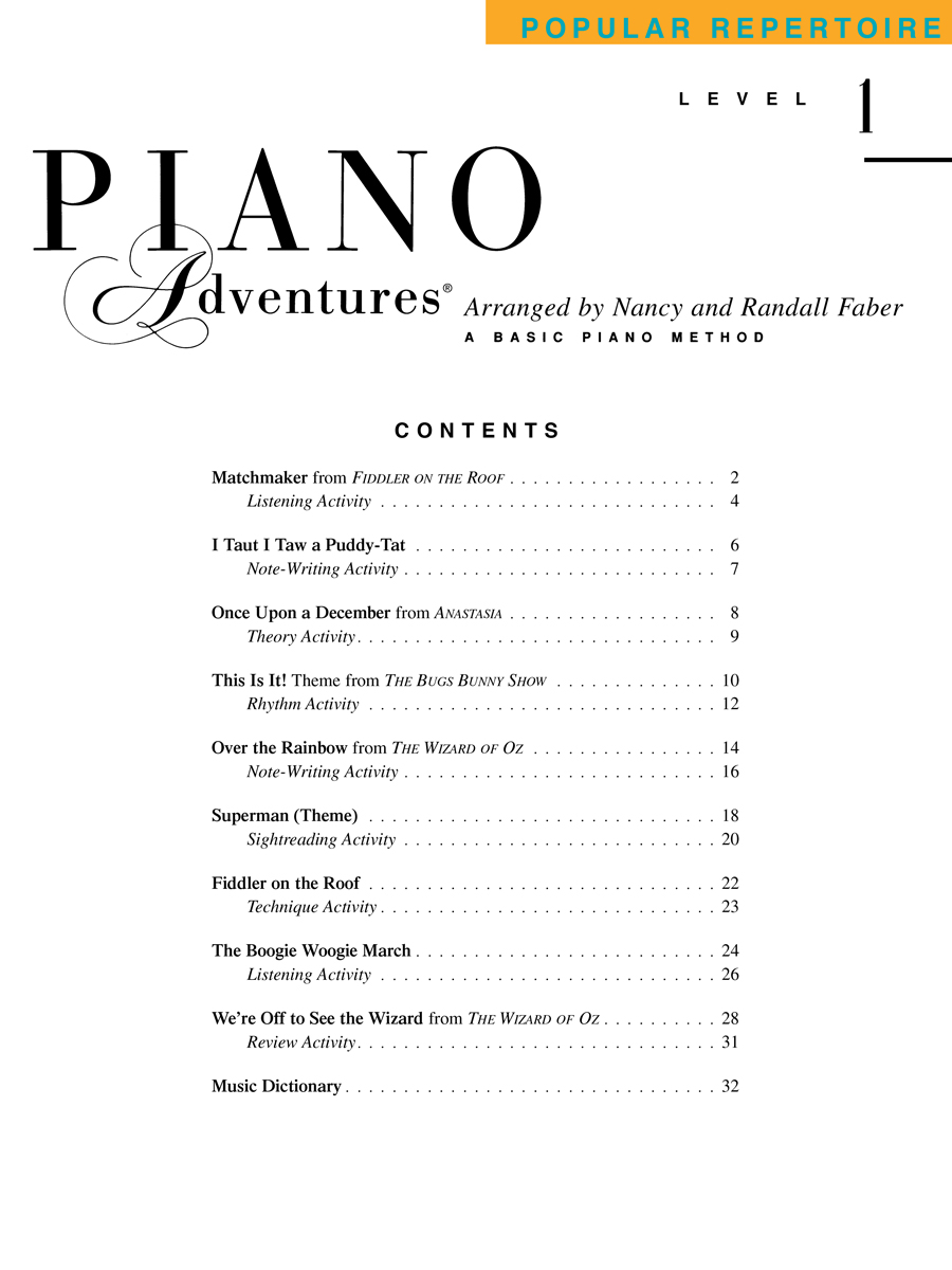 Faber Piano Adventures Playtime Piano Favorites Level 1 5 Finger Melodies – Faber  Piano – Evergreen Workshop
