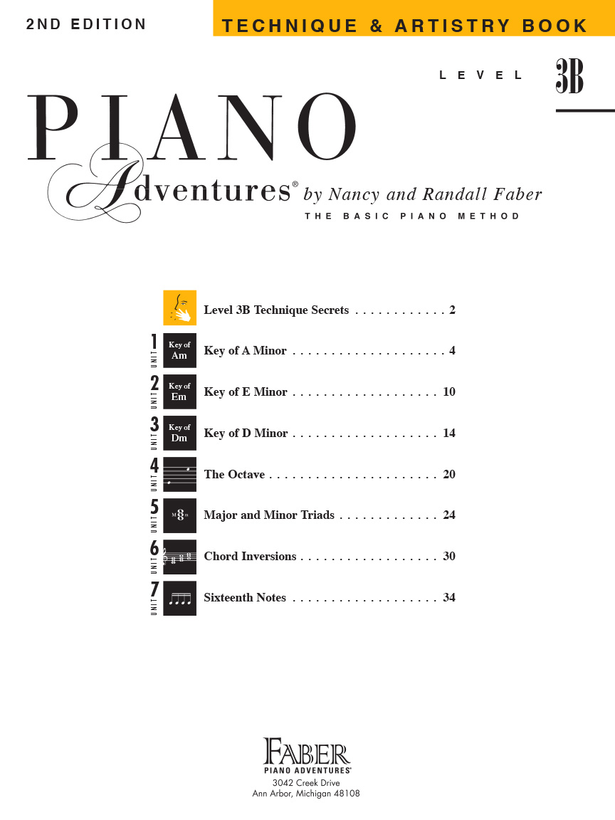 Piano Adventures® Level 3B Technique &amp; Artistry Book ...