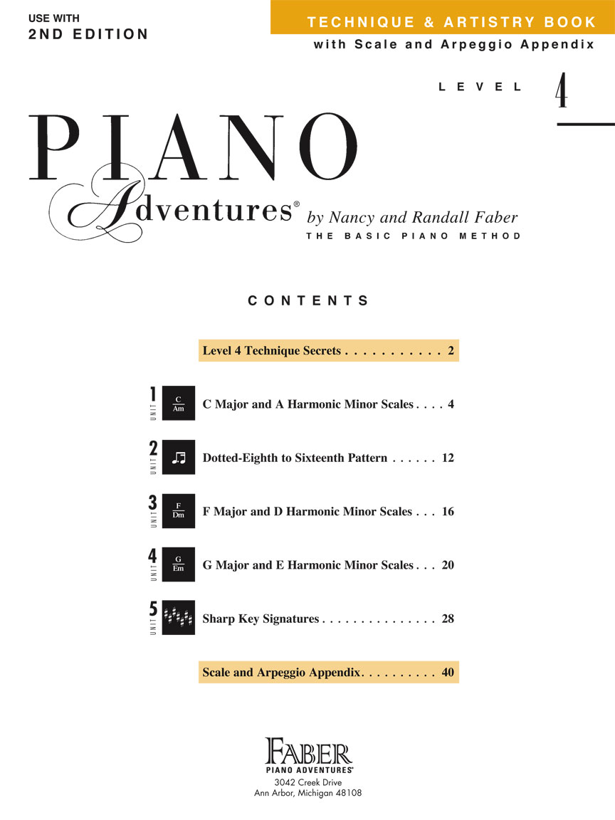 Piano Adventures 174 Level 4 Technique Amp Artistry Book