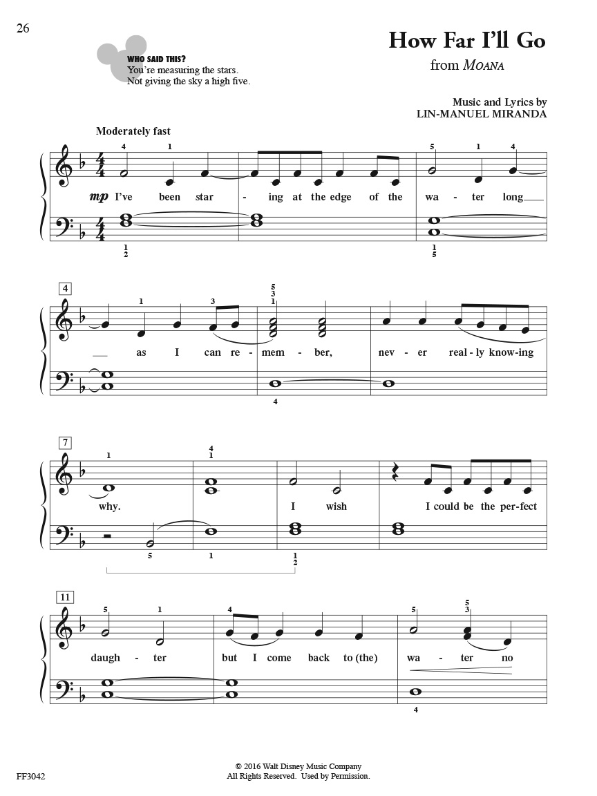 Free Easy Disney Piano Sheet Music For Beginners : KISS THE GIRL The